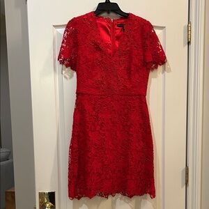 White House Black Market Red Lace Mini Dress